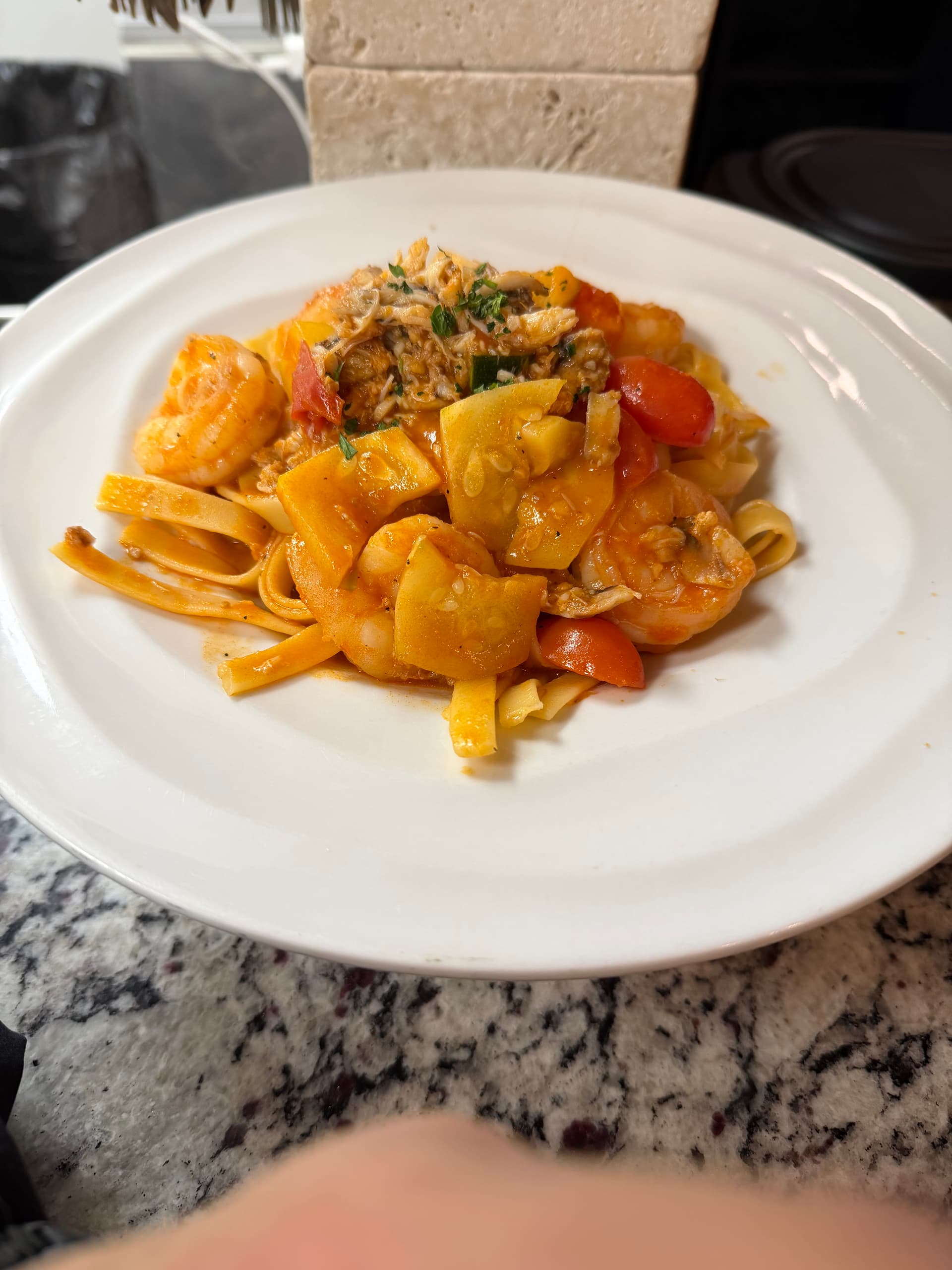 Fettuccine Gamberi & Polpa di Granchio