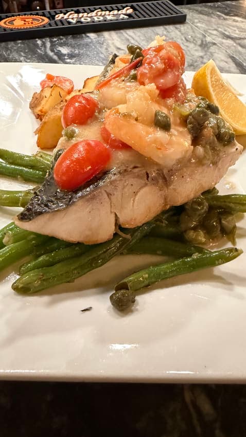 Stripe Bass With Shrimp